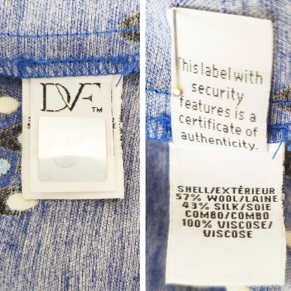 Diane Von Furstenberg DVF Womens Blue Black Jewel Wrap Dress 6 - Picture 6 of 11